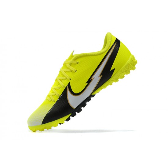 Nike Mercurial Vapor 13 Academy TF Black Yellow White Low-top For Men Soccer Cleats 