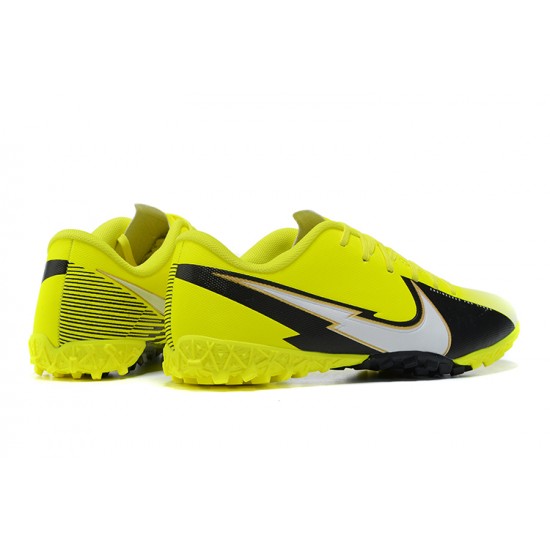 Nike Mercurial Vapor 13 Academy TF Black Yellow White Low-top For Men Soccer Cleats 