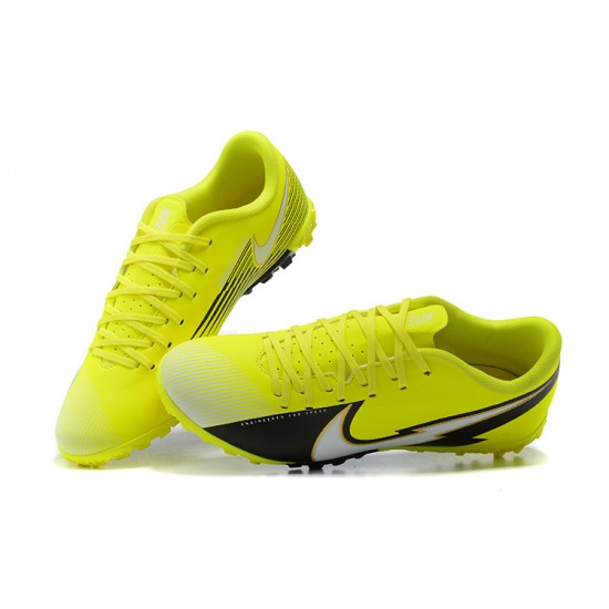 Nike Mercurial Vapor 13 Academy TF Black Yellow White Low-top For Men Soccer Cleats 