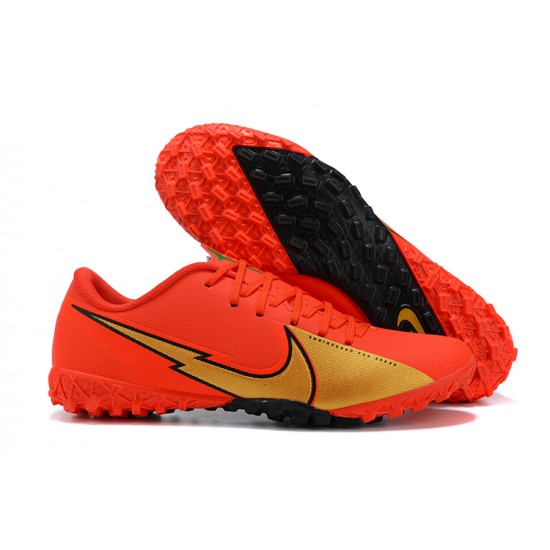 Nike Mercurial Vapor 13 Academy TF Gold Orange Low-top For Men Soccer Cleats 