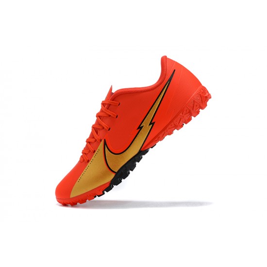 Nike Mercurial Vapor 13 Academy TF Gold Orange Low-top For Men Soccer Cleats 