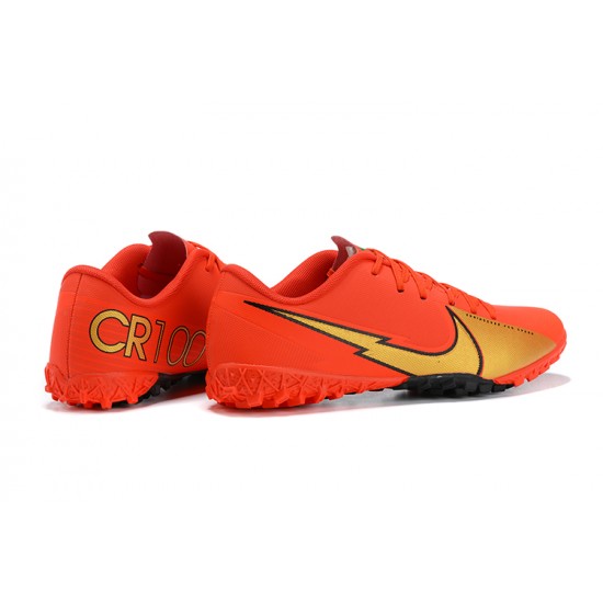 Nike Mercurial Vapor 13 Academy TF Gold Orange Low-top For Men Soccer Cleats