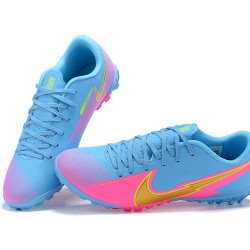 Nike Mercurial Vapor 13 Academy TF Gold Pink Blue Low-top For Men Soccer Cleats 