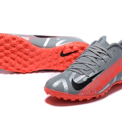 Nike Mercurial Vapor 13 Academy TF Gray Orange Low-top For Men Soccer Cleats 