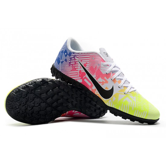 Nike Mercurial Vapor 13 Academy TF Low-Top Blue Pink Yellow For Men Soccer Cleats 