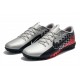 Nike Mercurial Vapor 13 Academy TF Low-Top Sliver Black Red For Men Soccer Cleats 