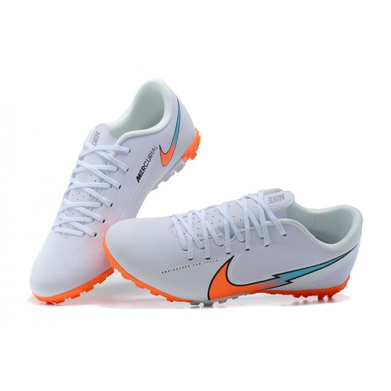 Nike Mercurial Vapor 13 Academy TF Orange White Blue Low-top For Men Soccer Cleats