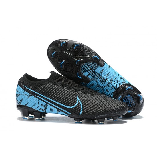 Nike Mercurial Vapor 13 Elite FG Black Blue Low-top For Men Soccer Cleats 