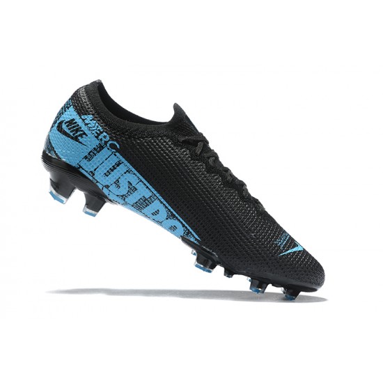 Nike Mercurial Vapor 13 Elite FG Black Blue Low-top For Men Soccer Cleats