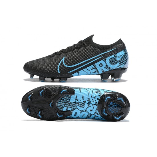 Nike Mercurial Vapor 13 Elite FG Black Blue Low-top For Men Soccer Cleats