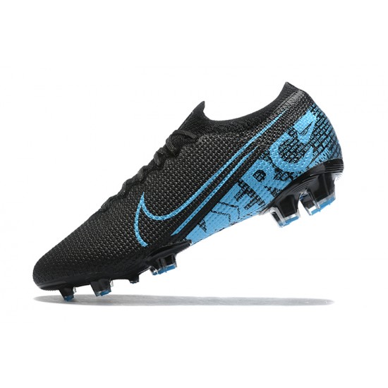 Nike Mercurial Vapor 13 Elite FG Black Blue Low-top For Men Soccer Cleats