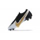 Nike Mercurial Vapor 13 Elite FG Black Gold White Low-top For Men Soccer Cleats