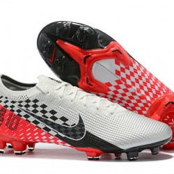 Nike Mercurial Vapor 13 Elite FG Black Red White Low-top For Men Soccer Cleats 