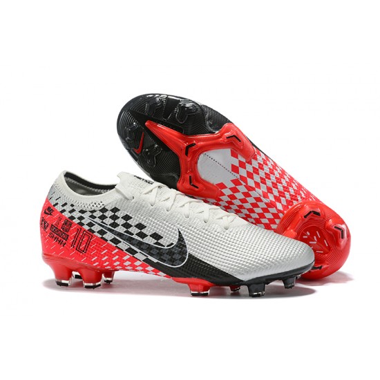 Nike Mercurial Vapor 13 Elite FG Black Red White Low-top For Men Soccer Cleats