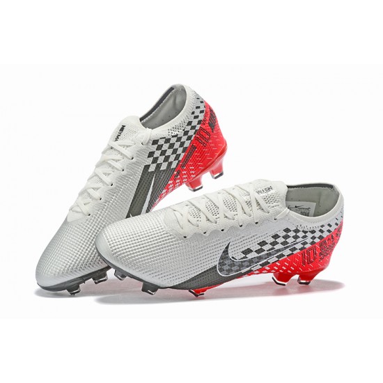 Nike Mercurial Vapor 13 Elite FG Black Red White Low-top For Men Soccer Cleats 