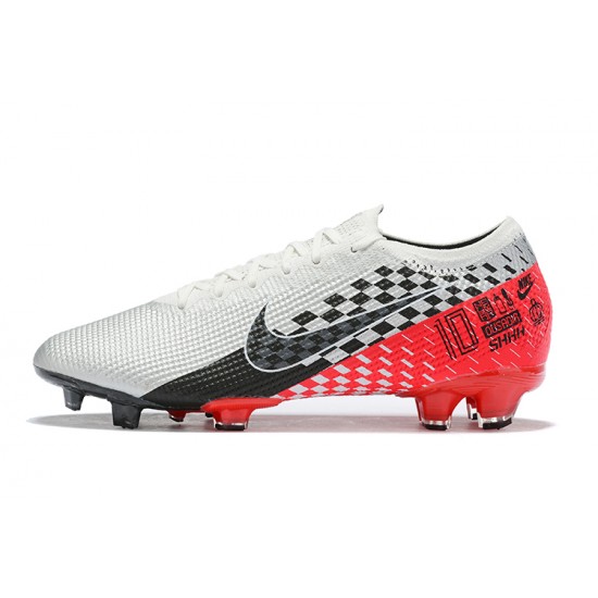 Nike Mercurial Vapor 13 Elite FG Black Red White Low-top For Men Soccer Cleats 