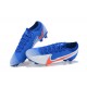 Nike Mercurial Vapor 13 Elite FG Blue White Orange Low-top For Men Soccer Cleats 