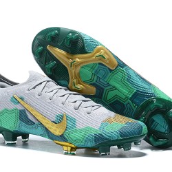 Nike Mercurial Vapor 13 Elite FG Green Gold White Low-top For Men Soccer Cleats 