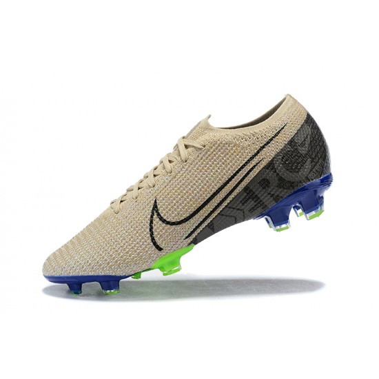 Nike Mercurial Vapor 13 Elite FG Khaki Green Blue Low-top For Men Soccer Cleats 