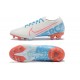 Nike Mercurial Vapor 13 Elite FG LightBlue Orange White Low-top For Men Soccer Cleats 