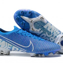 Nike Mercurial Vapor 13 Elite FG LightBlue White Low-top For Men Soccer Cleats 