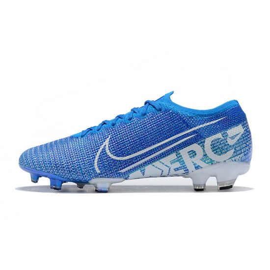 Nike Mercurial Vapor 13 Elite FG LightBlue White Low-top For Men Soccer Cleats 