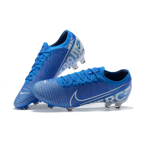 Nike Mercurial Vapor 13 Elite FG LightBlue White Low-top For Men Soccer Cleats 