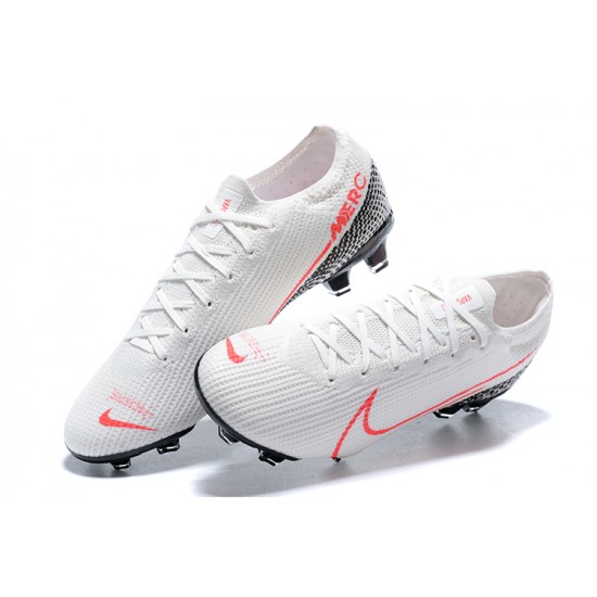 Nike Mercurial Vapor 13 Elite FG LightOrange Black White Low-top For Men Soccer Cleats 