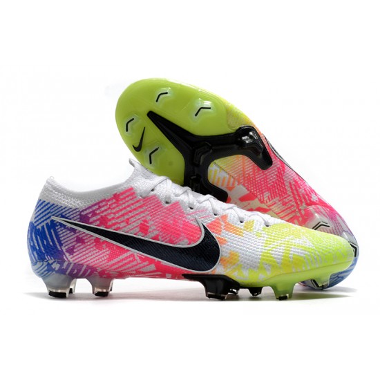 Nike Mercurial Vapor 13 Elite FG Low-Top Pink Yellow Blue Men Soccer Cleats 