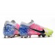 Nike Mercurial Vapor 13 Elite FG Low-Top Pink Yellow Blue Men Soccer Cleats