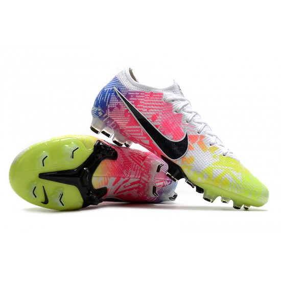 Nike Mercurial Vapor 13 Elite FG Low-Top Pink Yellow Blue Men Soccer Cleats 