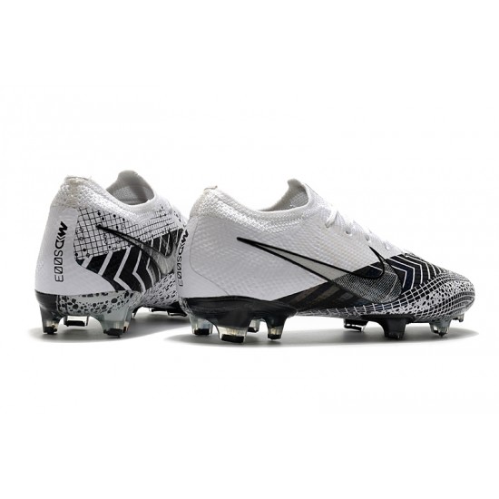 Nike Mercurial Vapor 13 Elite FG Low-Top White Black Men Soccer Cleats 