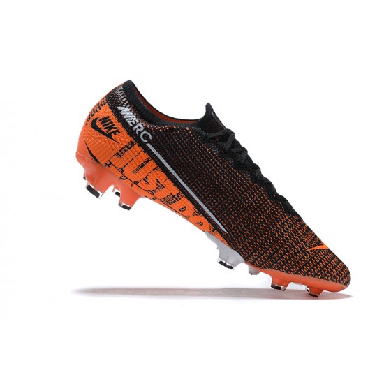 Nike Mercurial Vapor 13 Elite FG Orange Black White Low-top For Men Soccer Cleats