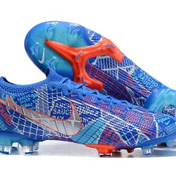 Nike Mercurial Vapor 13 Elite FG Orange Blue Black White Low-top For Men Soccer Cleats 