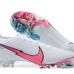 Nike Mercurial Vapor 13 Elite FG Pink Blue White Low-top For Men Soccer Cleats 