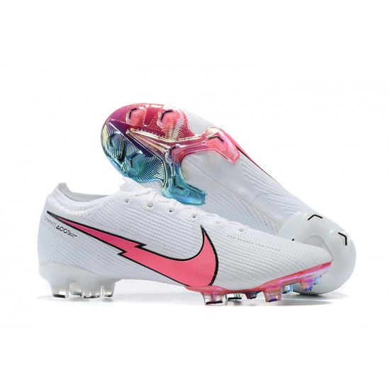 Nike Mercurial Vapor 13 Elite FG Pink Blue White Low-top For Men Soccer Cleats 