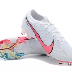 Nike Mercurial Vapor 13 Elite FG Pink Blue White Low-top For Men Soccer Cleats 