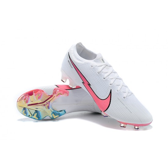 Nike Mercurial Vapor 13 Elite FG Pink Blue White Low-top For Men Soccer Cleats 