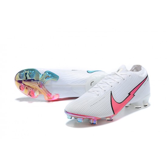 Nike Mercurial Vapor 13 Elite FG Pink Blue White Low-top For Men Soccer Cleats