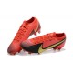 Nike Mercurial Vapor 13 Elite FG Red Black Gold Low-top For Men Soccer Cleats 