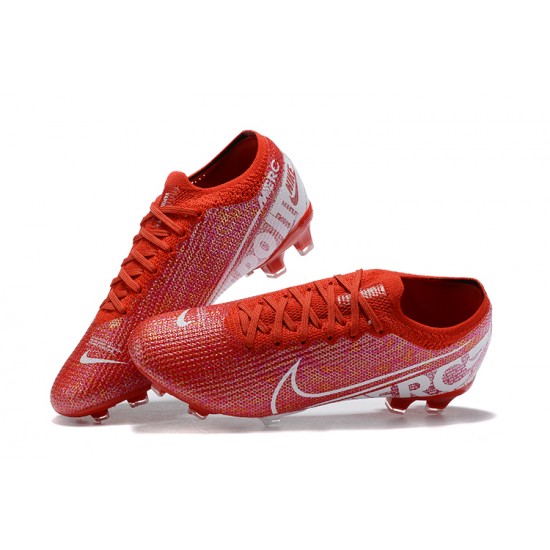 Nike Mercurial Vapor 13 Elite FG Red White Low-top For Men Soccer Cleats