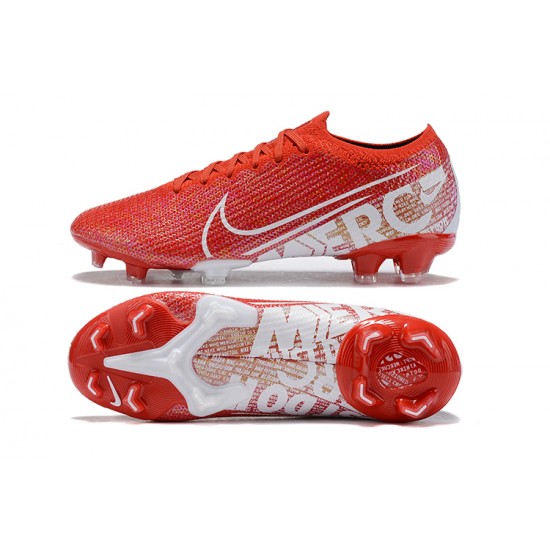 Nike Mercurial Vapor 13 Elite FG Red White Low-top For Men Soccer Cleats