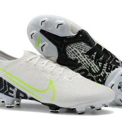 Nike Mercurial Vapor 13 Elite FG White LightGreen Black Low-top For Men Soccer Cleats 