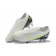Nike Mercurial Vapor 13 Elite FG White LightGreen Black Low-top For Men Soccer Cleats