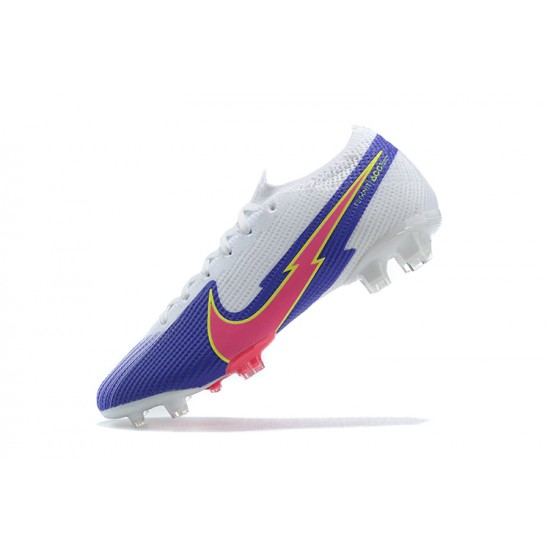 Nike Mercurial Vapor 13 Elite FG White Purple Pink Orange Low-top For Men Soccer Cleats