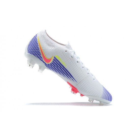 Nike Mercurial Vapor 13 Elite FG White Purple Pink Orange Low-top For Men Soccer Cleats