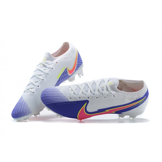 Nike Mercurial Vapor 13 Elite FG White Purple Pink Orange Low-top For Men Soccer Cleats