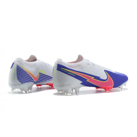 Nike Mercurial Vapor 13 Elite FG White Purple Pink Orange Low-top For Men Soccer Cleats