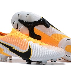 Nike Mercurial Vapor 13 Elite FG Yellow Orange Black White Low-top For Men Soccer Cleats 