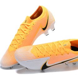 Nike Mercurial Vapor 13 Elite FG Yellow Orange Black White Low-top For Men Soccer Cleats 